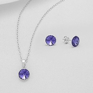 💎Tanzanite;December birth Stone Swarovski 925ss